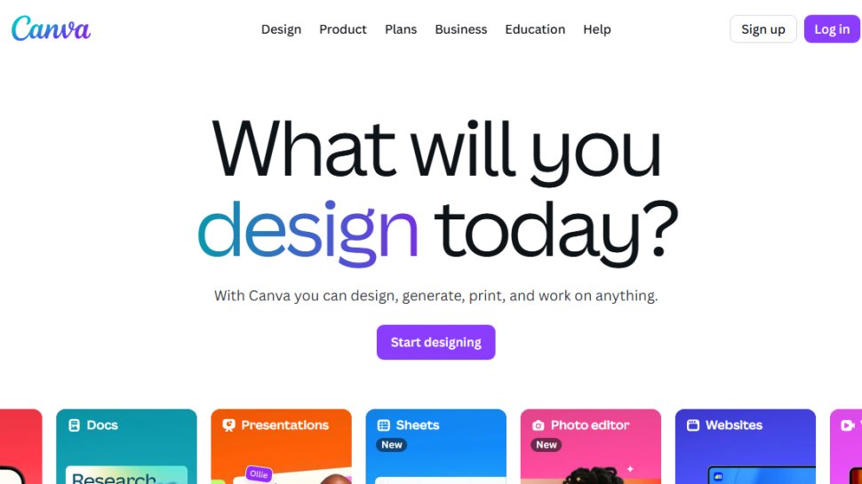 Website screenshot of Canva (July, 2025)