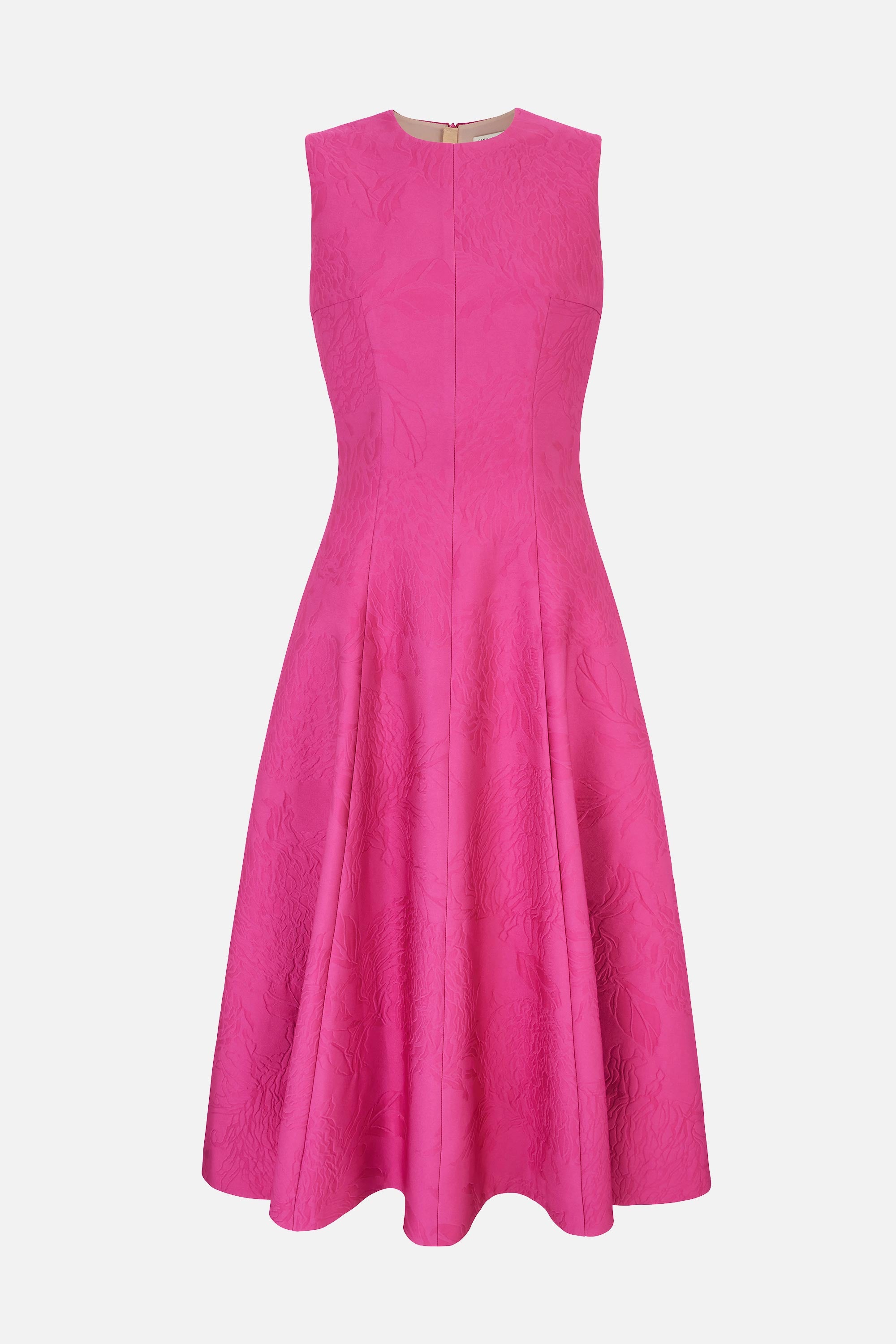 Mara Dress in Hot Pink Embossed Cloque