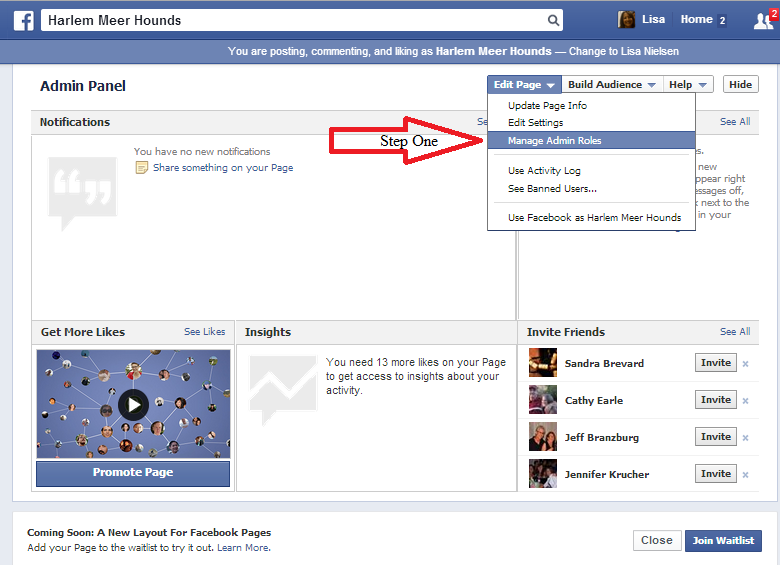 How to change your Facebook administrator from a personal to professional account