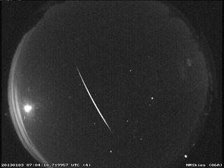 A meteor from the Quadrantid meteor shower captured over new New Mexico in the early hours of Jan 3, 2013.