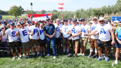 Sepp Straka with fans at the Ryder Cup