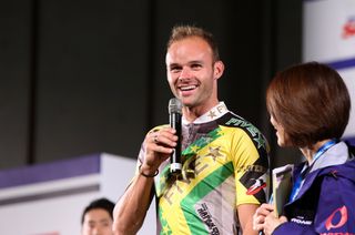 Steele von Hoff at the Japan Cup team presentation in 2015