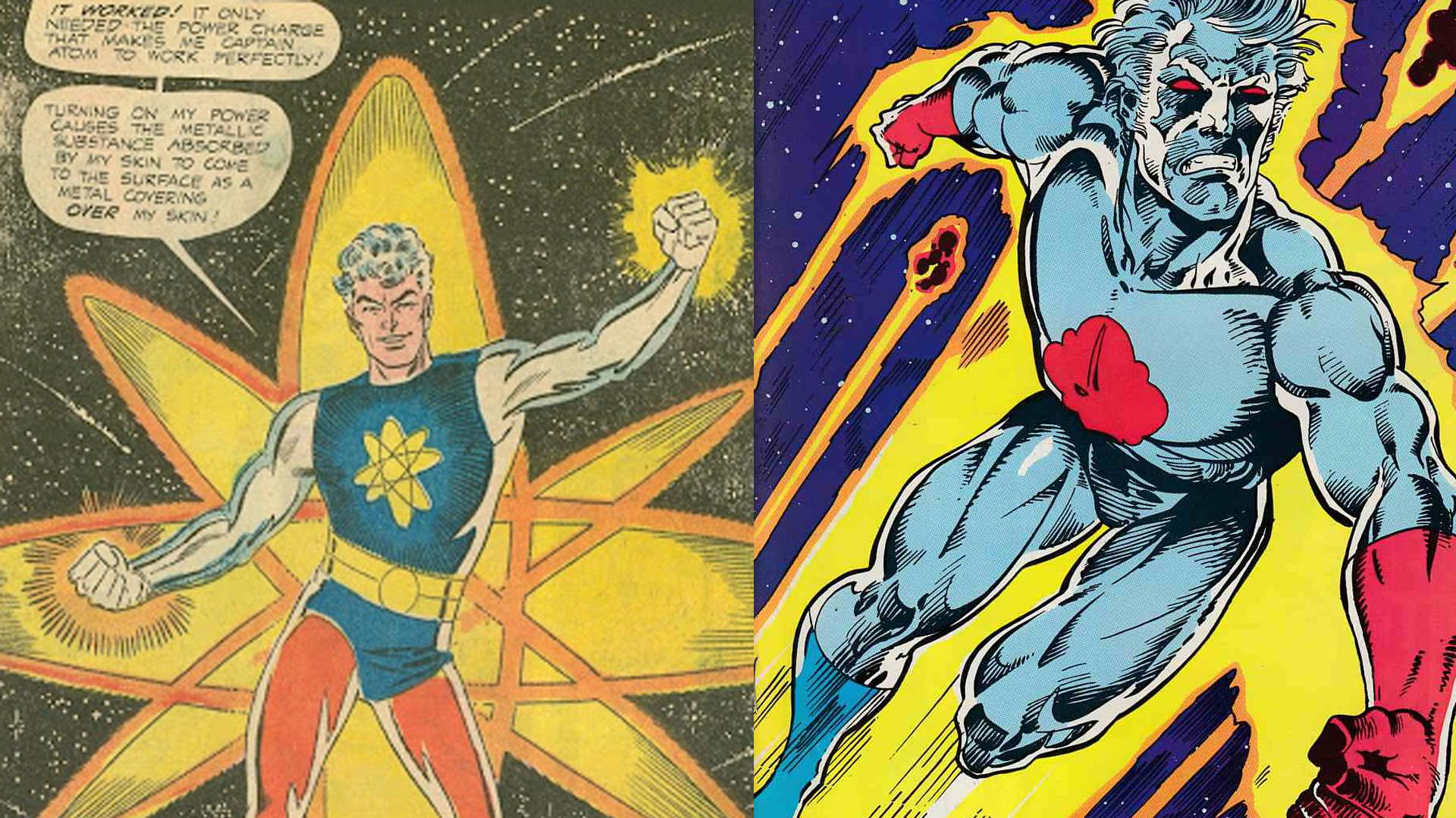 The Charlton Comics Captain Atom with the updated DC version