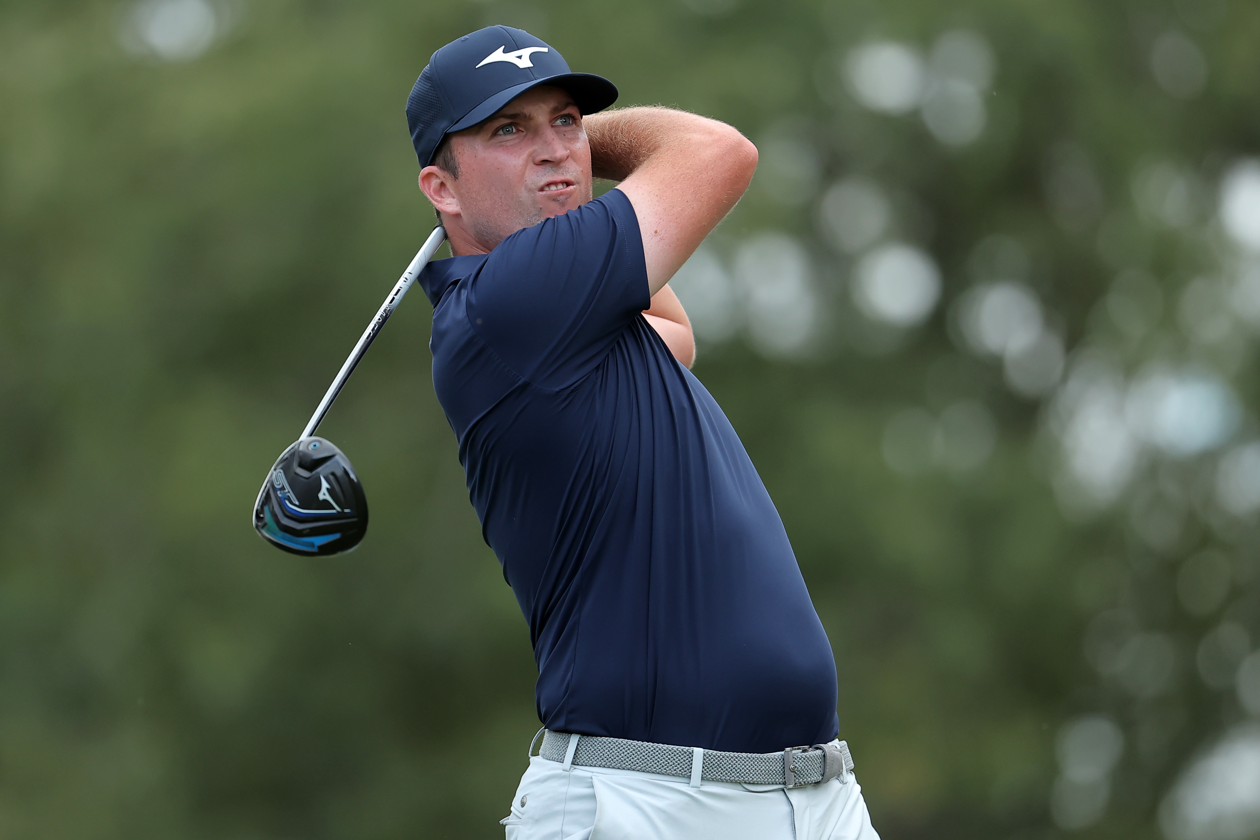 Steven Fisk hits a driver off the tee