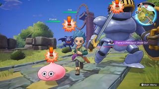 Dragon Quest Treasures: Erik running next to monsters.