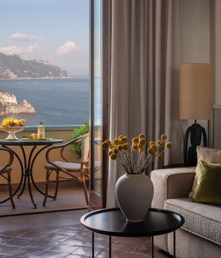 Amalfi Coast hotel, view out to see from interior