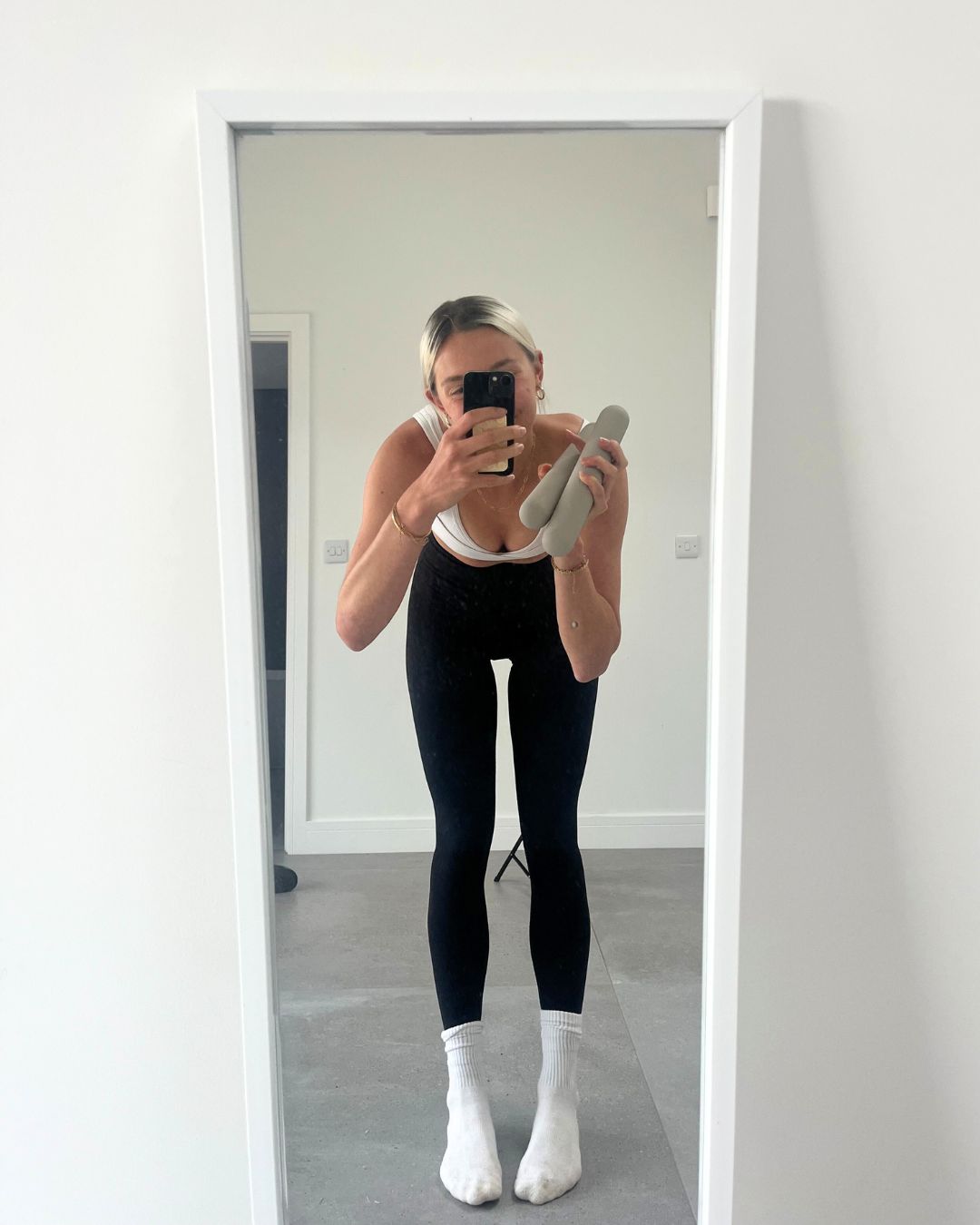 Ash S during her five-minute home arm workout challenge