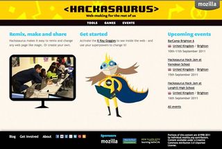 Hackasaurus teaches kids how to inspect, edit and write their own HTML