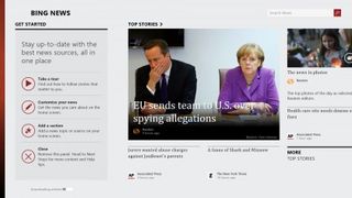 The built in Bing news app