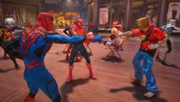 Spider-Men doing the Spider-Man Points meme in Marvel Rivals