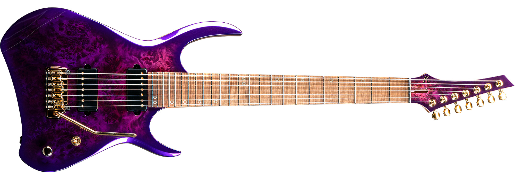 Kiesel Kyber: the all-new electric guitar from the Californian high-performance brand is a bold double-cut with some extreme contouring and a radical headstock design.