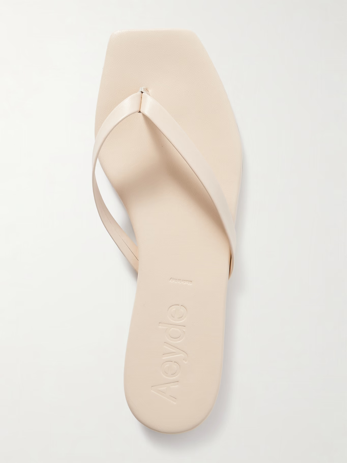 Aeyde Leather Flip Flops, Square Toe