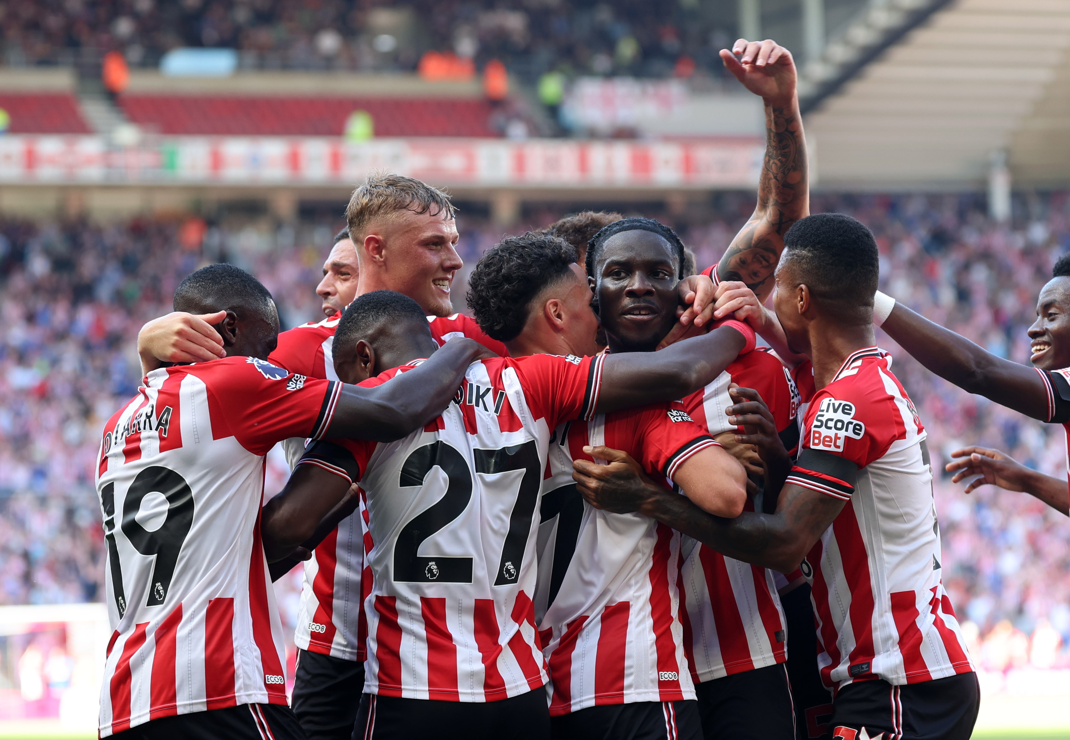 Elizer Mayenda of Sunderland celebrates after scoring against West Ham last weekend
