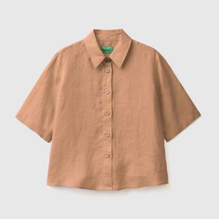 Benetton Short Shirt in Pure Linen