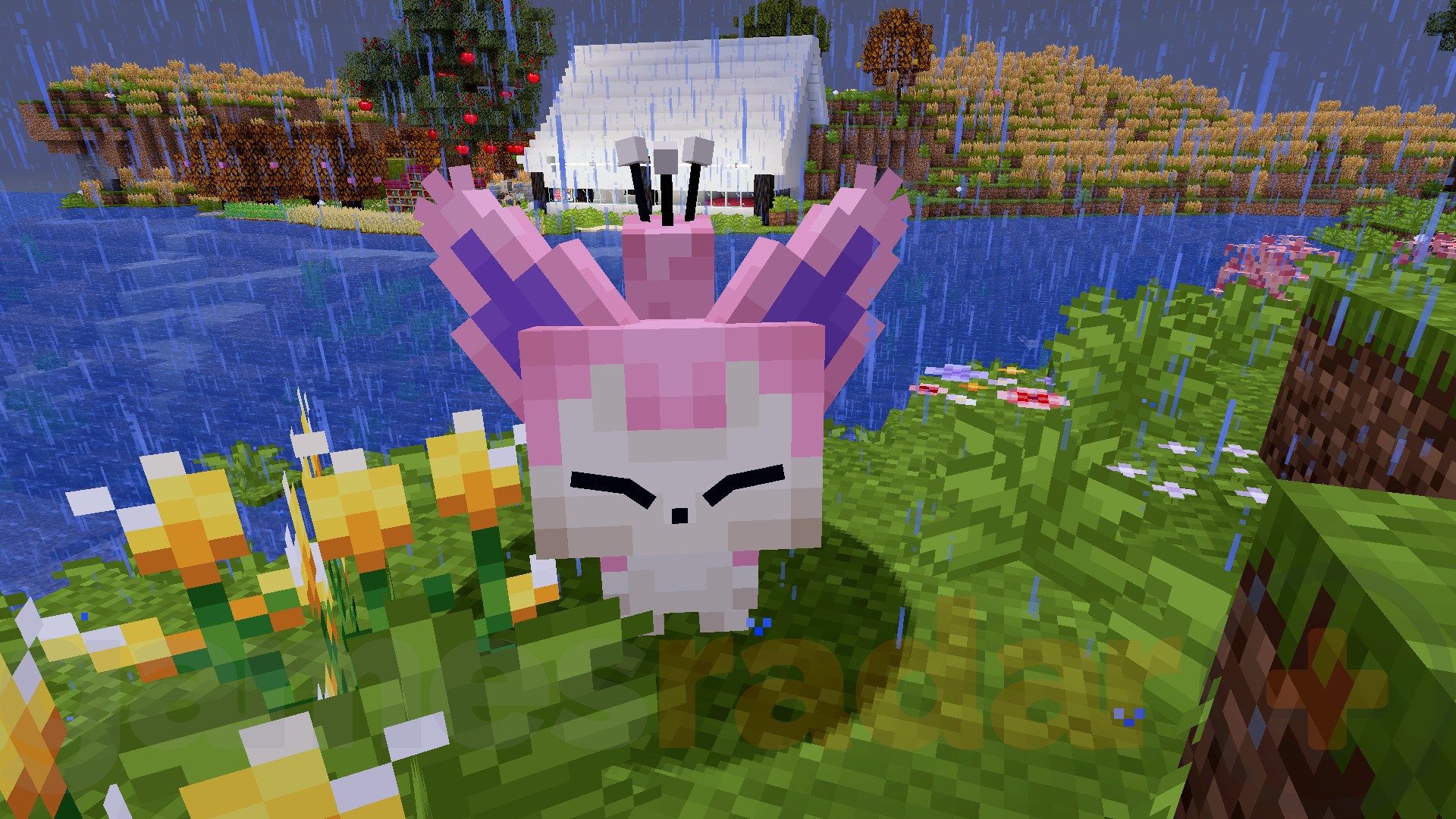 A blocky Skitty in Cobblemon.gg, the best and original Minecraft Cobblemon server.