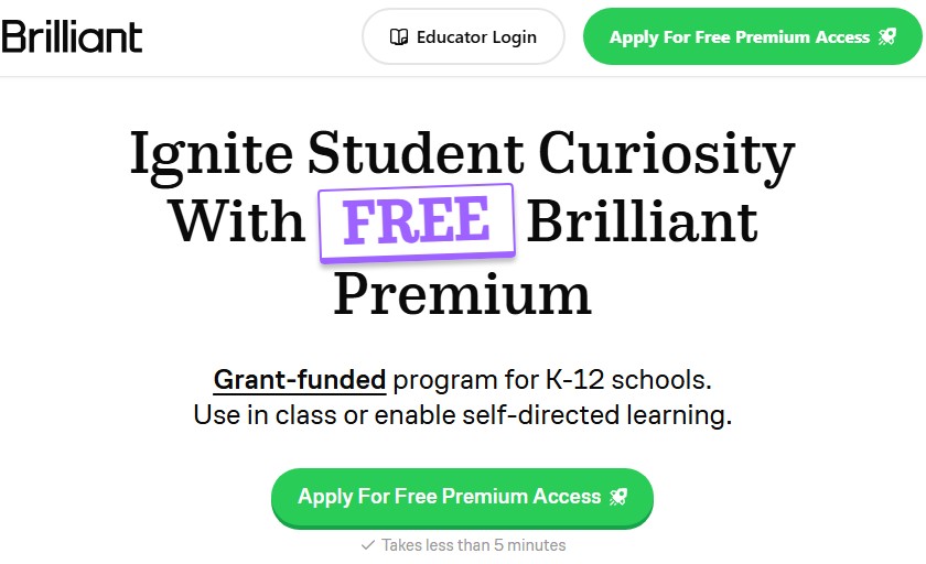 Brilliant educator homepage splash