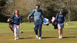 Three golfers playing Essendon Golf Club
