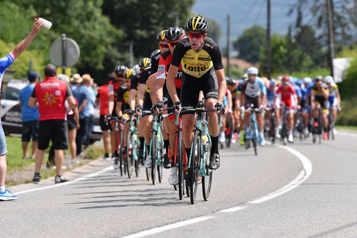 Bram Tankink (LottoNl-Jumbo) leading the bunch