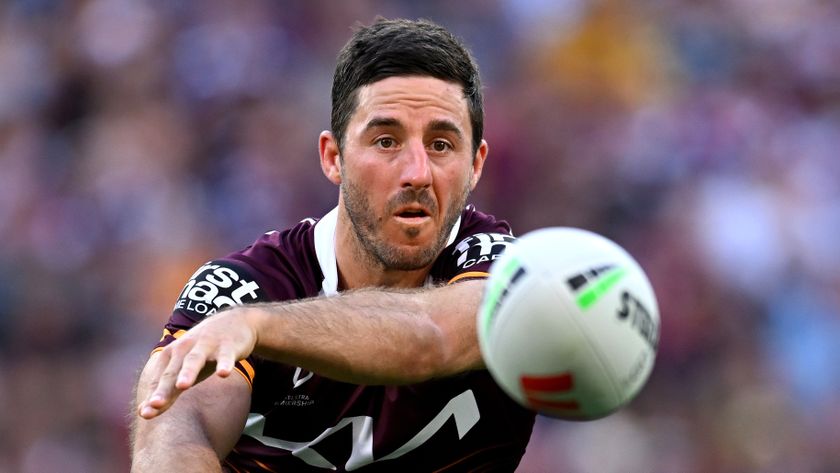 BRISBANE, AUSTRALIA - SEPTEMBER 28: Ben Hunt of the Broncos competes during the NRL Preliminary Final match between Brisbane Broncos and Penrith Panthers at Suncorp Stadium, on September 28, 2025, in Brisbane, Australia. (Photo by Albert Perez/Getty Images)