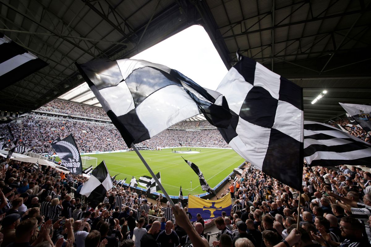 Newcastle United fans show their support at St. James&#039; Park, 2022