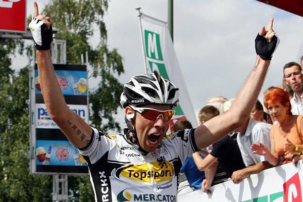 Thomas De Gendt (Topsport) thrilled with his stage win.