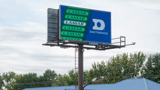 A South Dakota billboard lit up with Daktronics LED. 