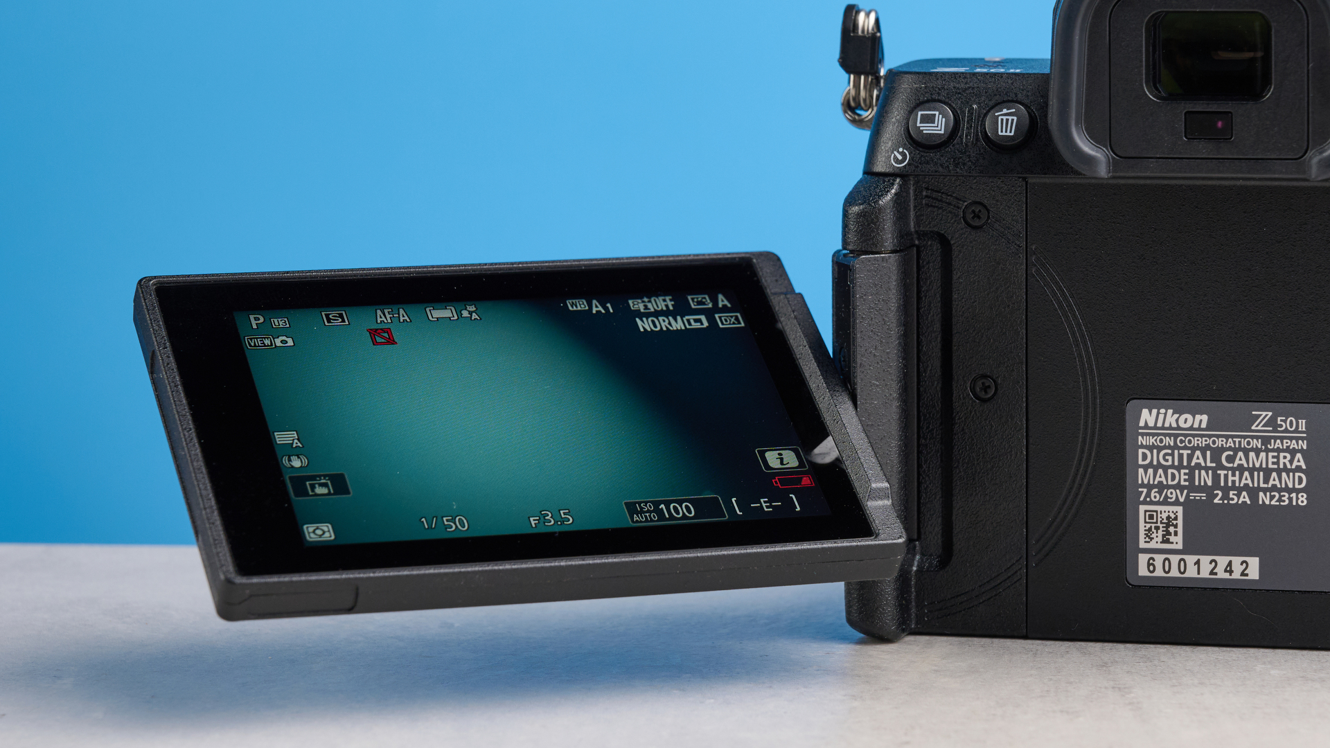 The Nikon Z50II rear display