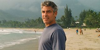 George Clooney smiling and excited in The Descendants