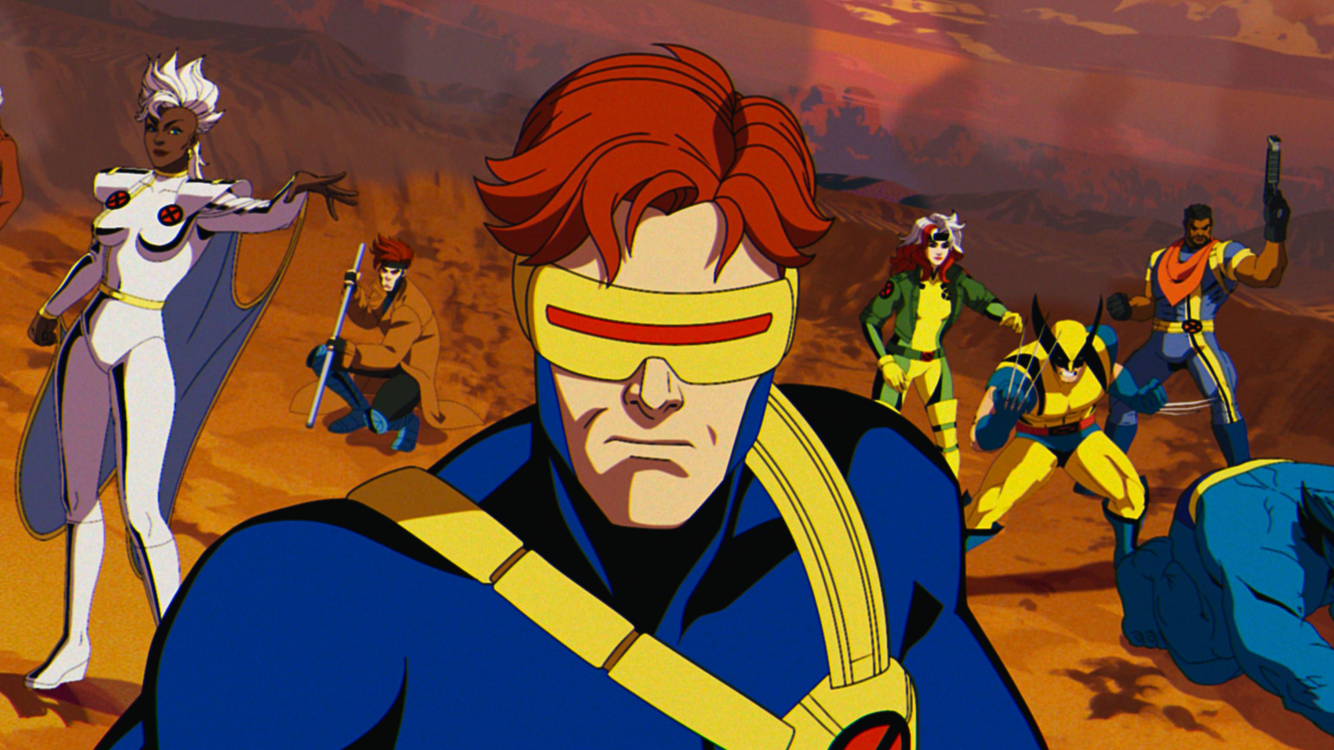 X-Men 97, the team standing in a dessert 
