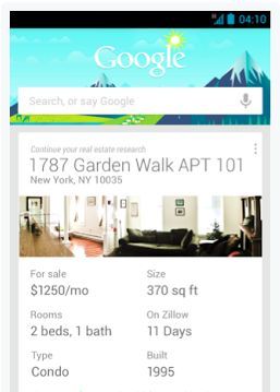 Google Now real estate