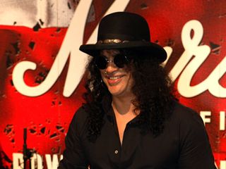 Slash at the Marshall stand at NAMM 2010