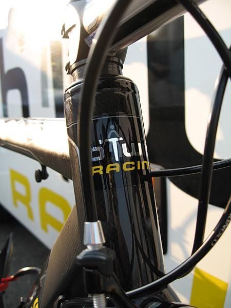 A fairly subtle head tube decal