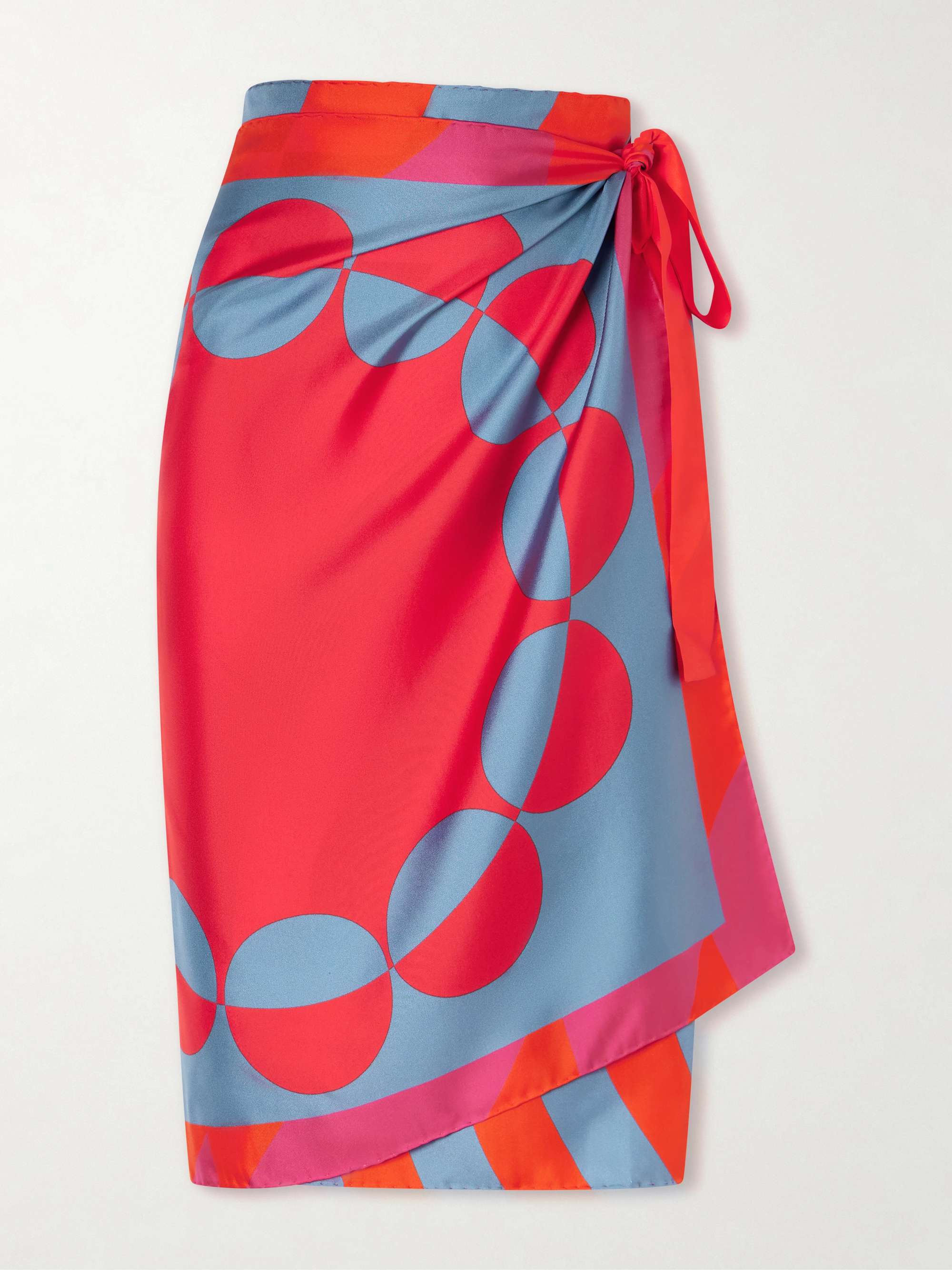 Printed Wrap Silk Skirt