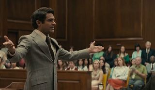 Zac Efron as Ted Bundy in court in Netflix's Extremely Wicked, Shockingly Evil and Vile