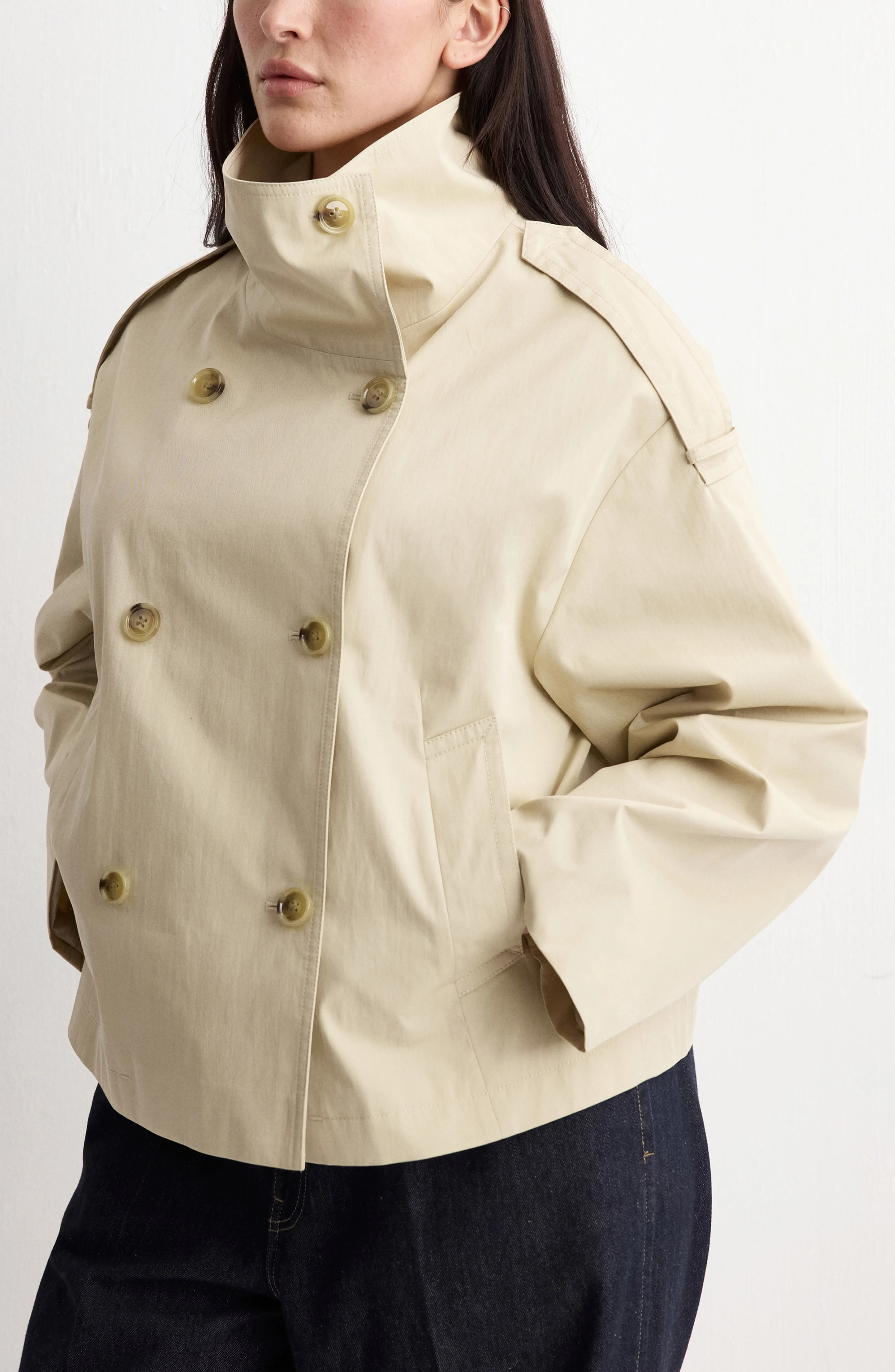 MANGO, Crop Trench Jacket