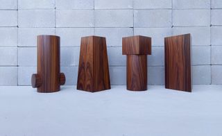 Casa International worked with the Belgian architect Bernard Dubois on a four-piece collection of wooden vases