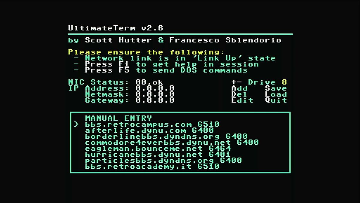 Commodore 64 Ultimate using a BBS