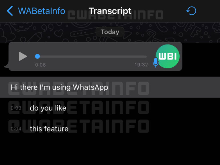 whatsapp voice note transcription