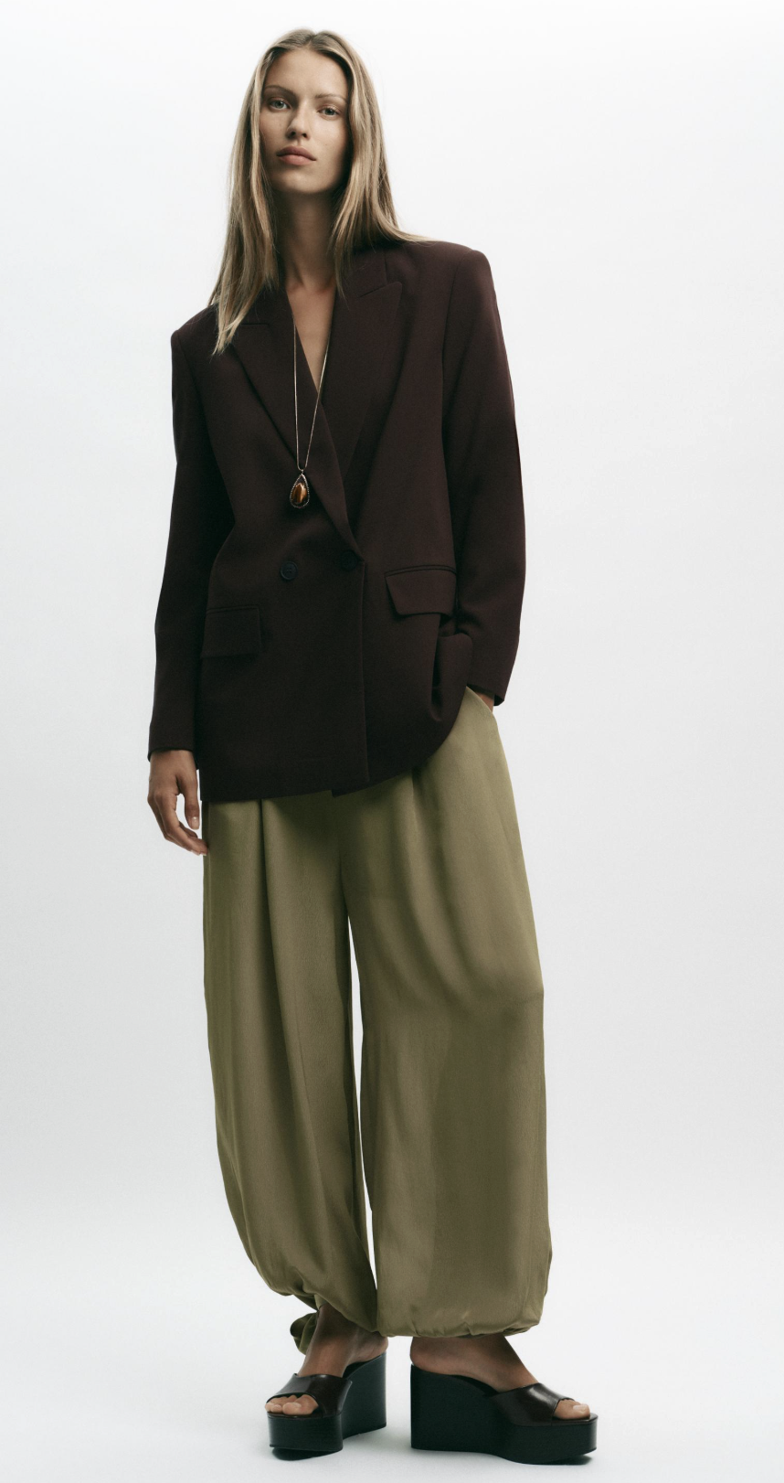 Oversize Pinstripe Double-Breasted Blazer