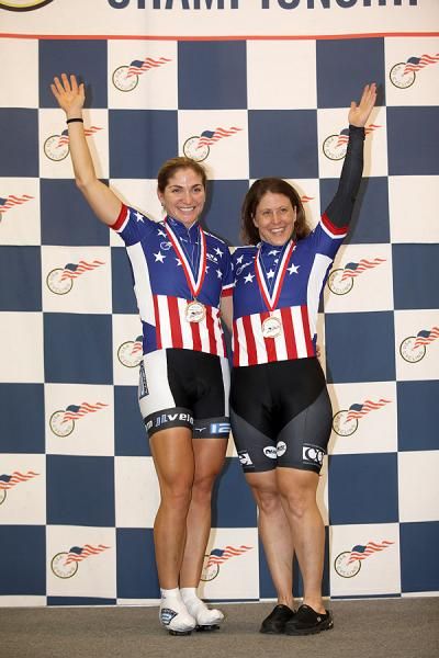 Women's Team Sprint winners Cari Higgins and Liz Carlson.