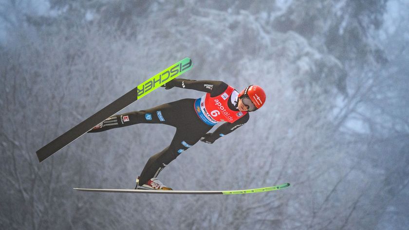WILLINGEN, GERMANY - JANUARY 30: Karl Geiger of Germany competes during the Mixed Team competition at the FIS World Cup Ski Jumping at Mühlenkopfschanze on January 30, 2026 in Willingen, Germany. (Photo by Tom Weller/Getty Images)