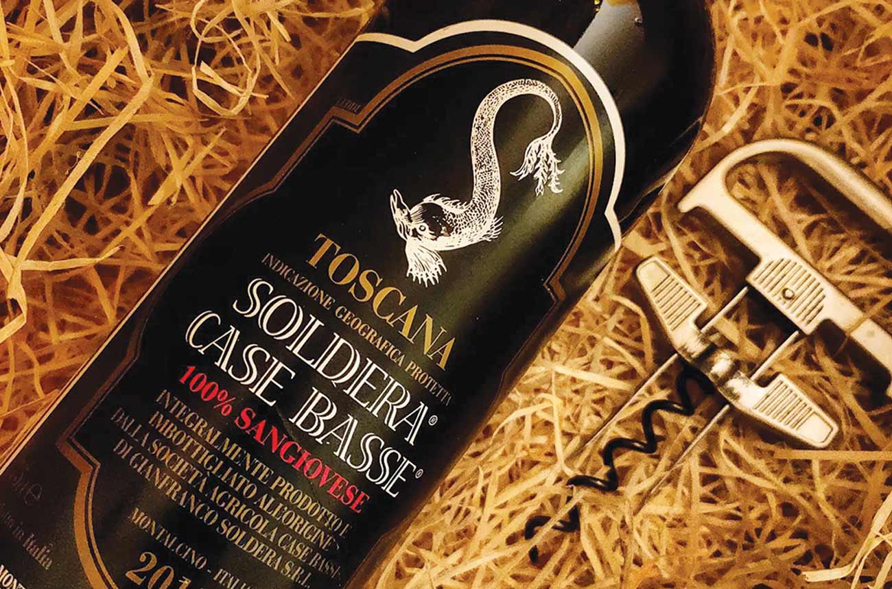 A bottle of Soldera Case Basse, Toscana 2015