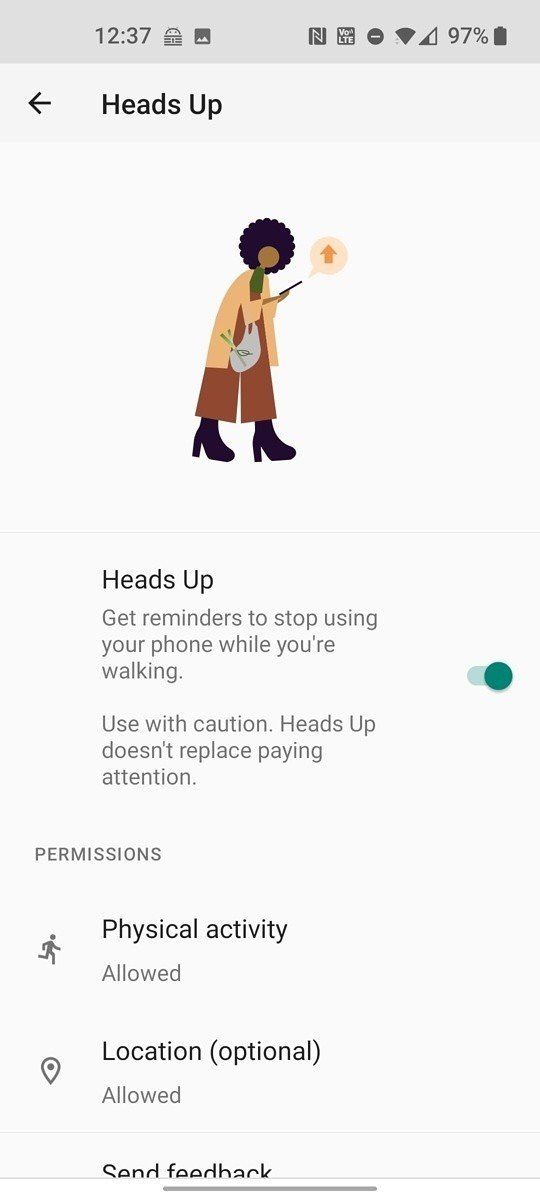 Digital Wellbeing Heads Up