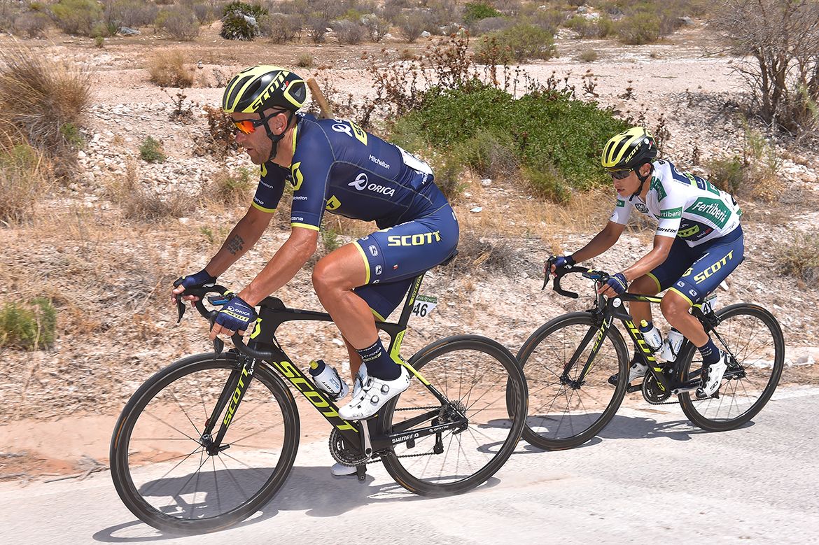 Esteban Chaves sits behind Svein Tuft