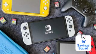 Nintendo Switch with Tom's Guide Savings Squad badge