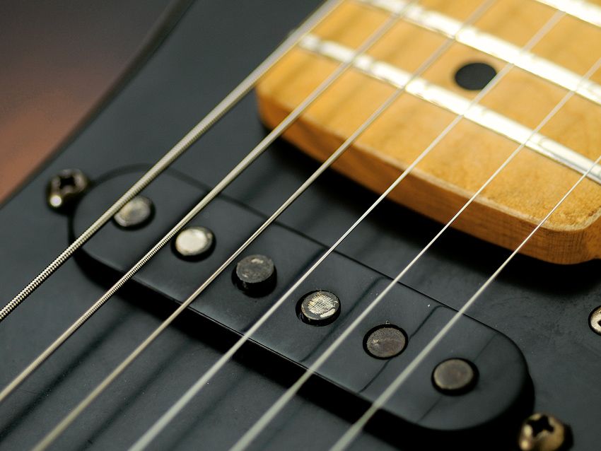 The black and 'burst scheme has a '70s feel.