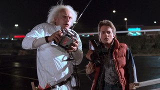 Doc and Marty testing the time machine in Back To The Future