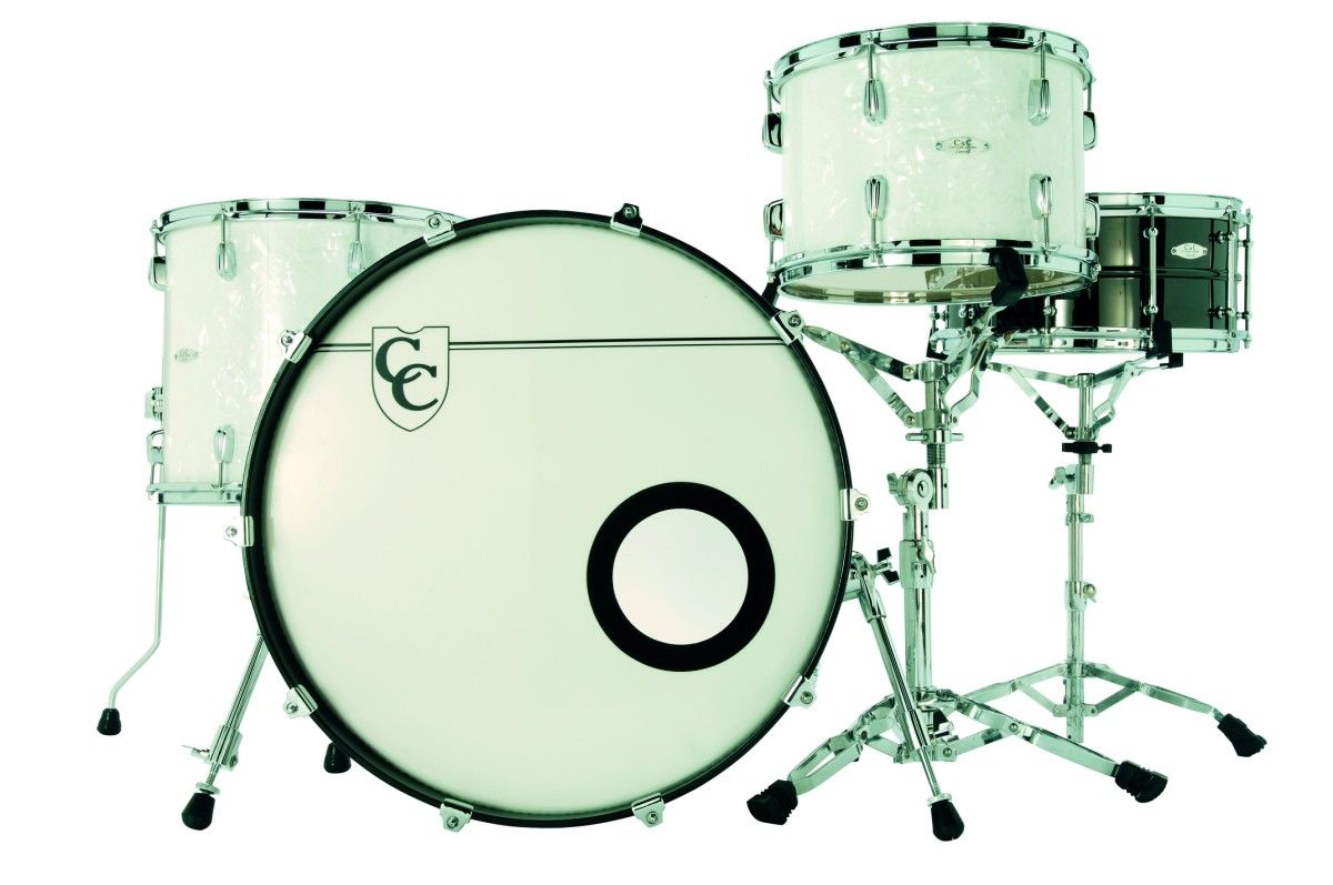 The kit's White Marine Pearl finish is akin to Buddy Rich. C&amp;C's attention to detail is already legendary