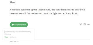 Online publishing platform asks readers to recommend articles they enjoyed