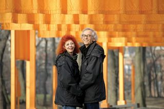 hristo and Jeanne-Claude at The Gates, New York City, February 2005